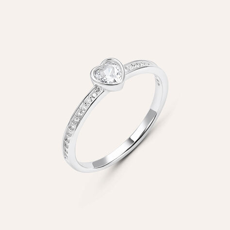 Anello Solitario Silver Elegance Argento Rodiato Cubic Zirconia - Anelli con Pietre Donna | Stroili