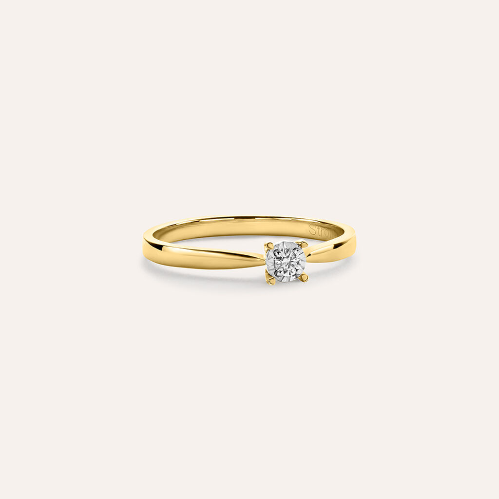 Anello Solitario Diamotion Oro Giallo Diamante - Anelli con Pietre Donna | Stroili
