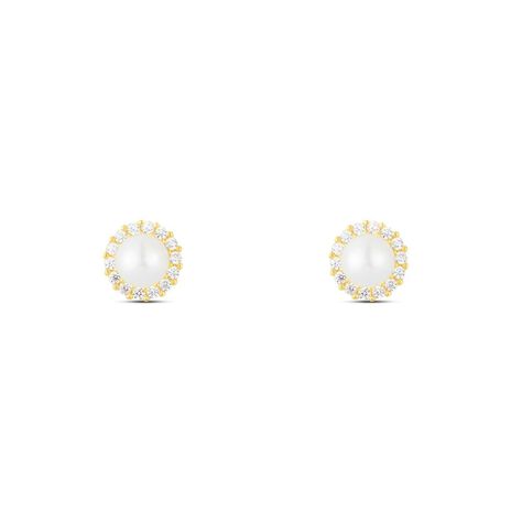 Orecchini Lobo Bon Ton Oro Giallo Perla D'Acqua Dolce Cubic Zirconia - Orecchini a Lobo Donna | Stroili