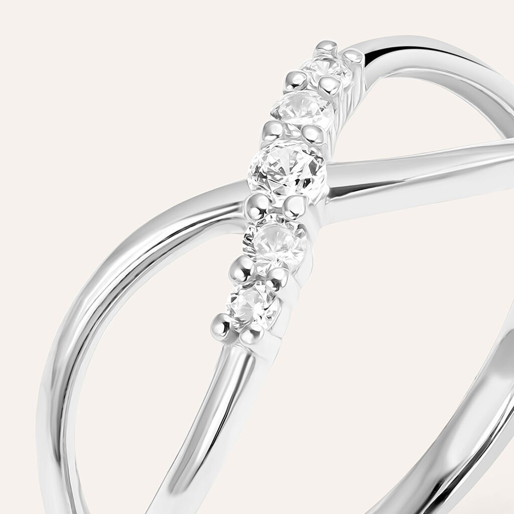 Anello Fantasia Claire Oro Bianco Cubic Zirconia - Anelli con Pietre Donna | Stroili