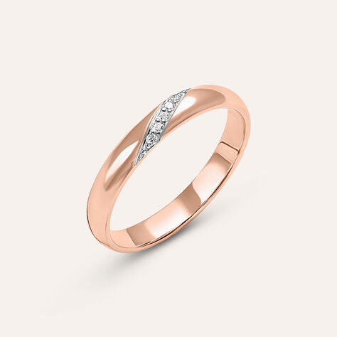 Fede Comoda 3 mm Oro Rosa Diamante - Anelli con Incisione Donna | Stroili